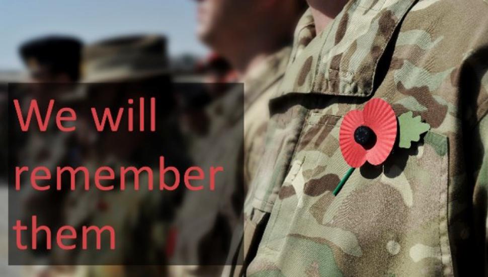 Graphic saying "We Will Remember Them"