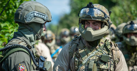 Soldiers of C Coy 3 PARA in public order gear