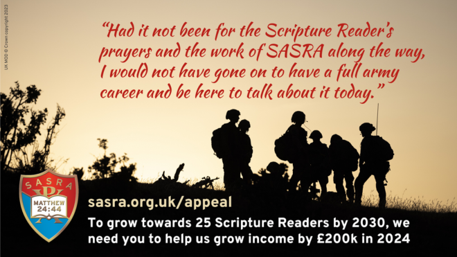 To grow towards 25 Scripture Readers by 2030, we need you to help us grow income by £200k in 2024.