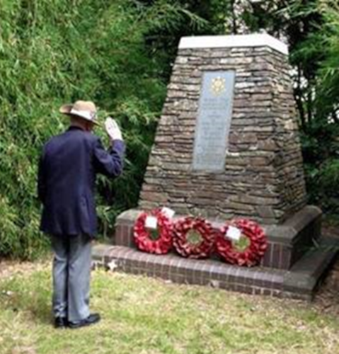 Bombardier James Fenton at the Isle of Man’s Burma Star Memorial.
