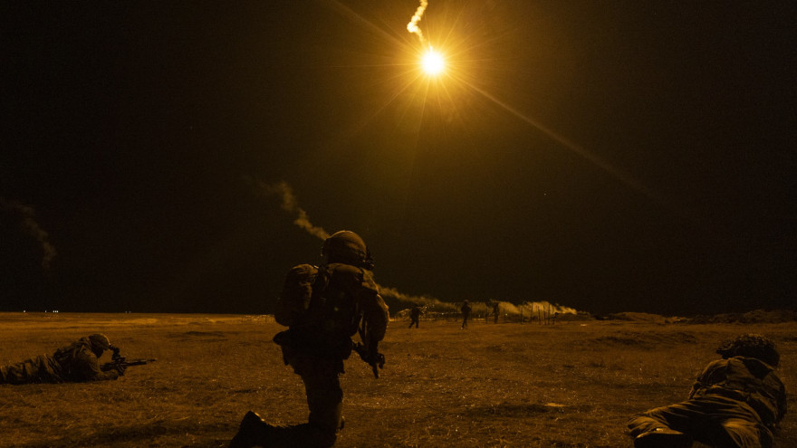 Soldiers on exercise during night trench clearance. UK MOD © Crown copyright 2025