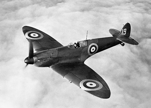 A K9795, the ninth production Mk I Supermarine Spitfire, with 19 Squadron Royal Air Force, 1938. Public Domain Image.