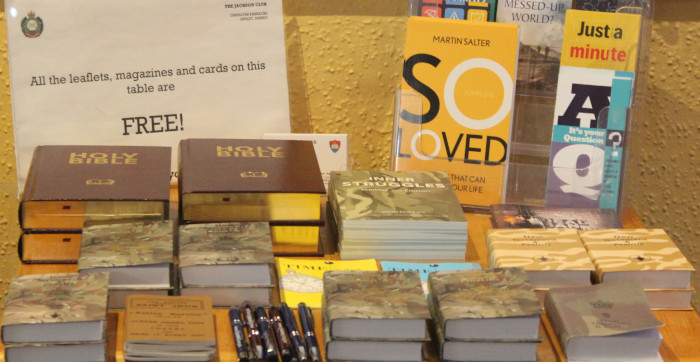 Mike's resource table with free literature.